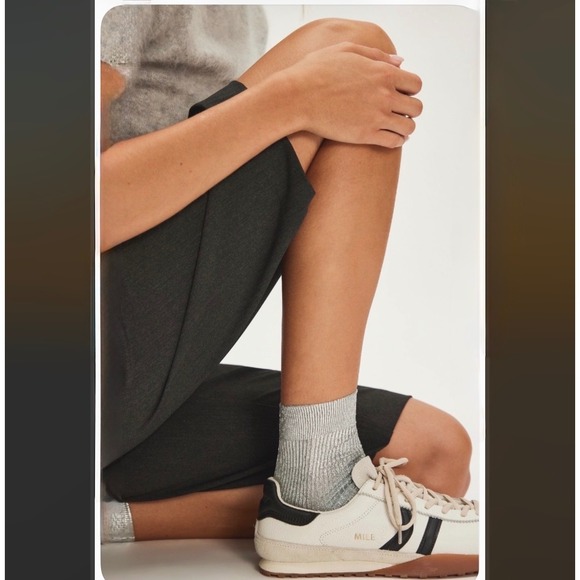 Free People Flash Socks Black blue silk polyester blend one size new nwt - Picture 2 of 4